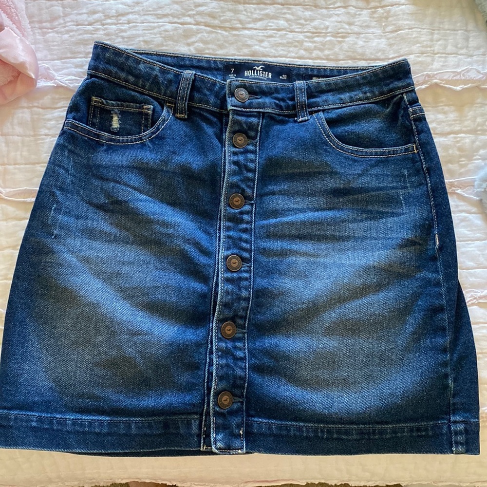 Hollister High Rise Denim Skirt (Vintage Stretch)